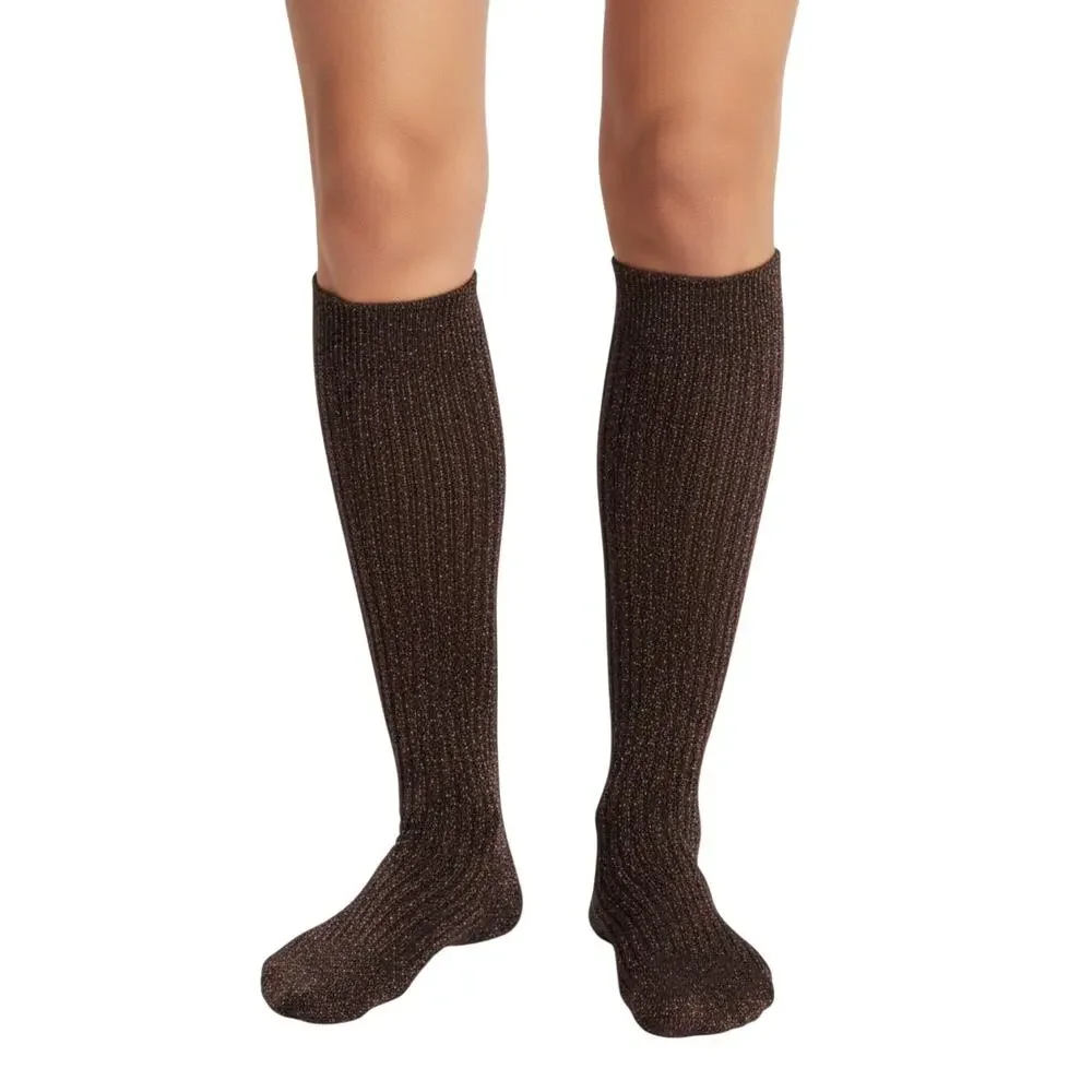 Gucci Wool Red/Black Metallic Crew Socks, M9 20-22cm